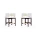 Manhattan Comfort Kingsley Dark Walnut Wood Counter Height Bar Stool (Set of 2)