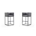 Manhattan Comfort Embassy 38 in. Black Metal Barstool (Set of 2)