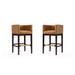 Manhattan Comfort Kingsley 38 in. Dark Walnut Beech Wood Barstool (Set of 2)