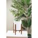 Mid-Century Desktop Planter 6" White with Wood Stand Walnut