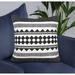 Sevita Bordered Modern Mosaic Geometric Stripe Throw Pillow
