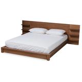 Elina Modern and Contemporary Platform Storage Bed with Shelves