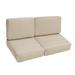 Beige White Check Indoor/Outdoor 4 pc Cushion Loveseat Set - Corded - 23 in x 47 in x 23 in - 23 in x 47 in x 23 in