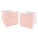 Pink Floral Rose Foldable Fabric Storage Bins - Solid Light Blush Flower Luxurious Elegant Princess Vintage Boho Shabby Chic