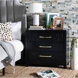 SAFAVIEH Raina 3 Drawer Chest - Black / Gold