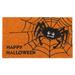 RugSmith Black Machine Tufted Happy Halloween Spider Web Doormat, 18" x 30" - 18" x 30"