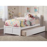 Orlando Platform Bed with Footboard and Twin Trundle Bed