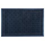 RugSmith Black Moulded Rubber Patterned Doormat, 24" x 36" - 24" x 36"