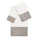Authentic Hotel and Spa Turkish Cotton Cheetah Jacquard Trim White 3-piece Towel Set