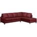 Dean Top Grain Italian Leather Tufted Sectional Sofa - 107 x 85 x 35 x 34