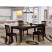 East West Furniture 5 Piece Kitchen Table Set- Rectangle Dining Table and 4 Kitchen Chairs, Cappuccino (Seat Optoins)
