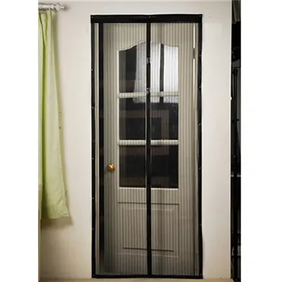 Rideau de porte en maille avec bandes noires moustiquaire moustiquaire 80x210cm 90x210cm