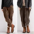 ZANZEA – Pantalon en velours côtelé pour femmes surdimensionné Vintage décontracté taille