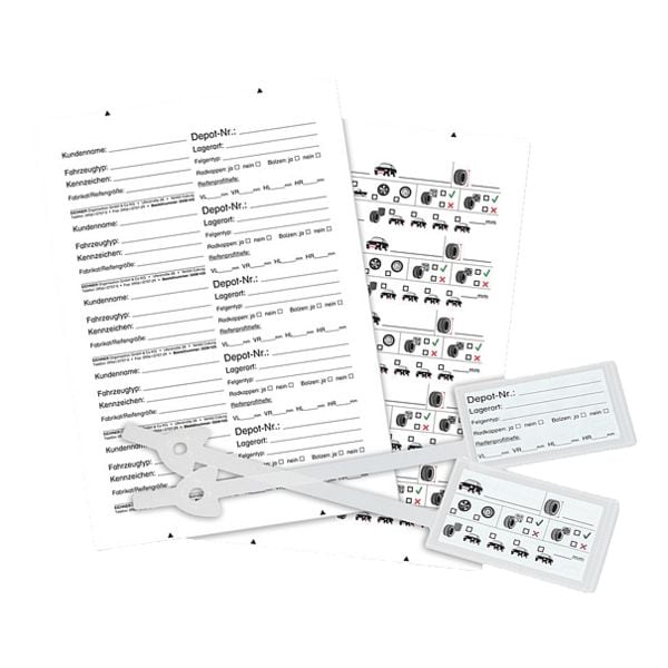 EICHNER 2x 100 Rad- und Reifenanhänger inkl. 150 Etiketten transparent Image