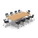 TeamWORK Tables 10 Person Conference Meeting Tables w/ 10 Chairs Complete Set Wood/Steel in Brown/Gray | 30 H x 120 W x 60 D in | Wayfair 7359