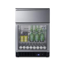 Summit Appliance 110 Cans (12 oz.) Freestanding Beverage Refrigerator w/ Wine Storage /Glass in Gray | 34 H x 23.63 W x 23.5 D in | Wayfair