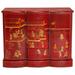 Oriental Furniture Red Lacquer Cabinet - Courtyard Wood in Brown/Red/Yellow | 34 H x 42 W x 18 D in | Wayfair L3-F26