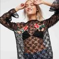 Free People Tops | Free People Fast Forward Tee | Color: Black/Red | Size: S