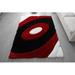 Black 96 x 0.98 in Area Rug - Orren Ellis Thionville Abstract Shag Red/Area Rug Polyester | 96 W x 0.98 D in | Wayfair