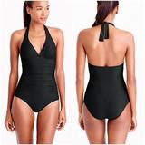 J. Crew Swim | J.Crew Ruched Halter One Piece | Color: Black | Size: 2