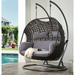 Langley Street® Allport Double Swing Chair w/ Stand Polyester in Black/Gray | 77 H x 52 W x 41 D in | Wayfair 8CBA4C851B53448391650B458A4D0FA0