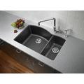 Blanco Diamond Silgranit 33" L x 22" W Double Basin Drop-In/Undermount Sink Granite in Black/Gray/White | 9.5 H x 22 D in | Wayfair 440199