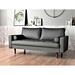 George Oliver Nikhel 69.68" Faux Leather Square Arm Sofa Faux Leather in Black | 31.69 H x 69.68 W x 33.07 D in | Wayfair