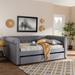 Canora Grey Arkeen Daybed w/ Trundle Upholstered/Linen in Gray | 36.6 H x 63.8 W x 100.6 D in | Wayfair C6B4F3FA85AF461E9F915297A4D72D7B