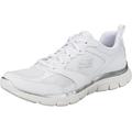 Skechers Women's Flex Appeal 4.0 Active Flow Sneaker,White Leather/Mesh/Trim, 8 UK