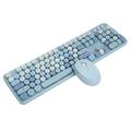 Heayzoki Wireless Keyboard Mouse Combo,Home Office Desktop Cute Keyboard,2.4G USB Wireless Keyboard Mouse Combo for PC Desktops Computer, Laptops,Windows(Blue Mixed Color)