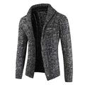 Men's Winter Knitted Jumper Chunky Sweater Jacket Loose Knitted Cardigan Shawl Neck Cable Knit Button-up Cardigan Dark Grey L