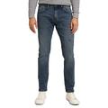 TOM TAILOR Herren Troy Slim Jeans mit recycelter Baumwolle 1029068, 10172 - Mid Stone Blue Black Denim, 33W / 36L