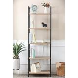 5-Shelf 73" H x 23.6" W Light Oak Manufactured Wood Etagere Bookcase - 6Ft