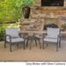 Honolulu Outdoor 3-piece Wicker Chat Set with Cushions by Christopher Knight Home