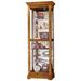 Howard Miller Moorland 2-Way Slider, Contemporary Modern, Transitional, Solid Oak Wood, Tall, 7-Shelf Living Room Curio Cabinet