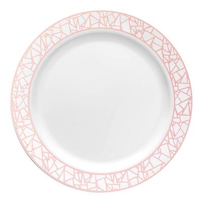 Shiny Mosaic Rim Disposable Plastic Plate Packs - Party Supplies