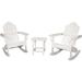 Hanover Outdoor White 3-Piece All-Weather Rocking Adirondack Patio Set