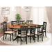 East West Furniture 9 Piece Dining Table Set- an Oval Wooden Table and 8 Kitchen Chairs, Black & Cherry (Chair seat Option)