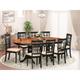 East West Furniture 9 Piece Dining Table Set- an Oval Wooden Table and 8 Kitchen Chairs, Black & Cherry (Chair seat Option)