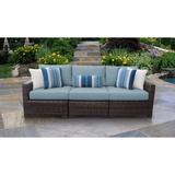 kathy ireland River Brook 3 Piece Outdoor Wicker Patio Furniture Set 03c