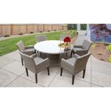 Monterey 60 Inch Outdoor Patio Dining Table with 6 Chairs w/ Arms