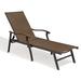 Outdoor Recliner All Weather Aluminum Adjustable Chaise Lounge Chair with Arms - See Picture