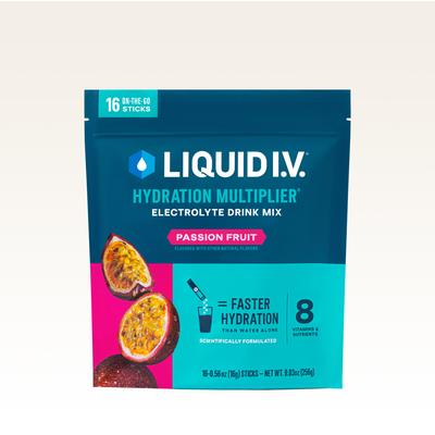 Liquid I.V. Passion Fruit Powdered Hydration Multiplier (64 pack) - Powdered Electrolyte Drink Mix Packets