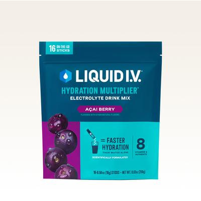 Liquid I.V. Acai Berry Powdered Hydration Multiplier® (16 pack) - Powdered Electrolyte Drink Mix Packets