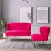 Etta Avenue™ Euclid 47" Armless Loveseat Velvet/Manufactured Wood in Pink | 31.5 H x 47 W x 30.5 D in | Wayfair 91C54E6EADF6456388DB050A79D81B83