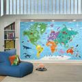 York Wallcoverings WORLD MAP MURAL PEEL & STICK WALLPAPER Vinyl in Blue/Green | 126 W in | Wayfair RMK11772M