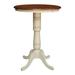 August Grove® Bernadette 41.1" Bar Height Solid Wood Pedestal Dining Table Wood in Black/Brown | 41.1 H x 36 W x 36 D in | Wayfair