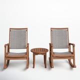 Birch Lane™ Arnot Seating Group Synthetic Wicker/Wood/All - Weather Wicker/Natural Hardwoods/Wicker/Rattan in Brown/White | Outdoor Furniture | Wayfair