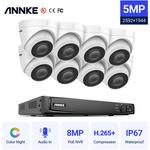 Kit de vidéosurveillance Annke 16CH Système de sécurité vidéo réseau Super hd PoE 5MP 8 caméras