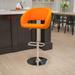 Vinyl Adjustable Height Barstool with Rounded Mid-Back